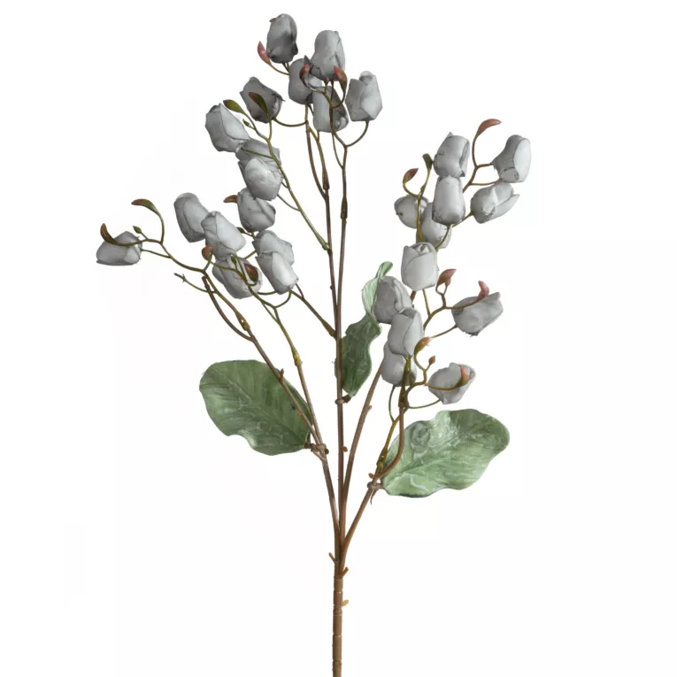 Kwiat sztuczny popielaty z plastycznej pianki foamiran 75 cm Eurofirany