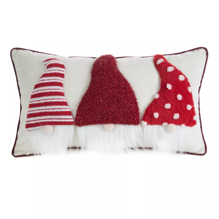 Poszewka na poduszkę świąteczna 45x45 cm zdobiona aplikacją skrzatów Eurofirany