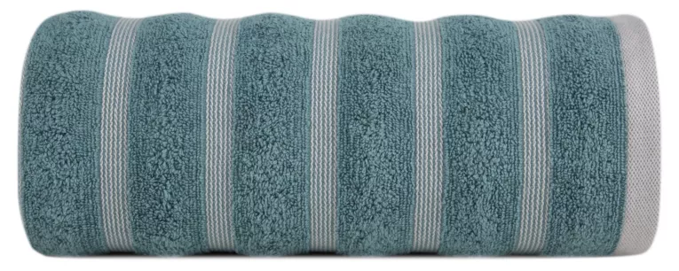 Ręcznik kąpielowy 50x90 cm bawełniany kolor niebieski z żakardową bordiurą 500 g/m2 ISLA Eurofirany