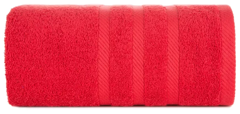 Ręcznik kąpielowy 50x90 cm bawełniany kolor czerwony z ozdobną bordiurą 500 g/m2 MILO Eurofirany