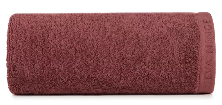 Ręcznik kąpielowy 50x90 cm bawełniany kolor ceglasty z haftowanym logiem Eva Minge 550 g/m2 VENUS Eurofirany