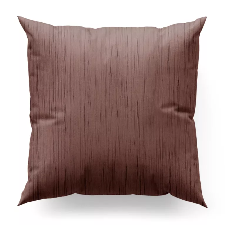 Poszewka szyta wrzosowa z tkaniny welwetowej w pionowe prążki, wykończona obciążnikiem