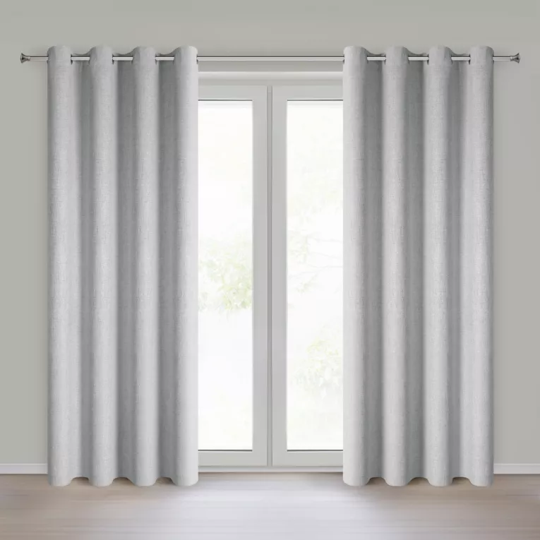 Zasłona srebrna z matowej tkaniny 140x250 cm przelotka LINDA Eurofirany
