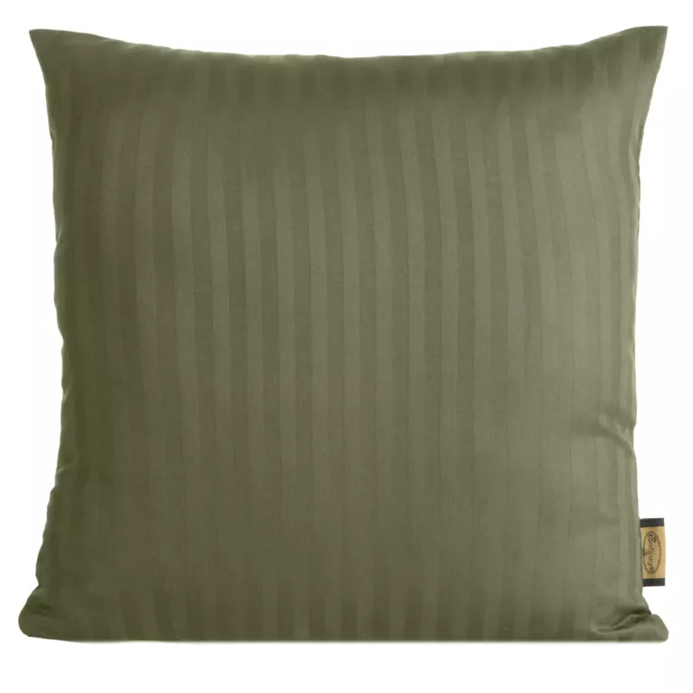 Poszewka na poduszkę 40x40 cm z satyny bawełnianej w prążki oliwkowa VERA Eurofirany