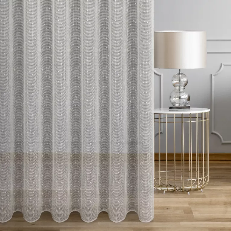 Tkanina firanowa matowa drobna siateczka z efektem deszczyku Eurofirany