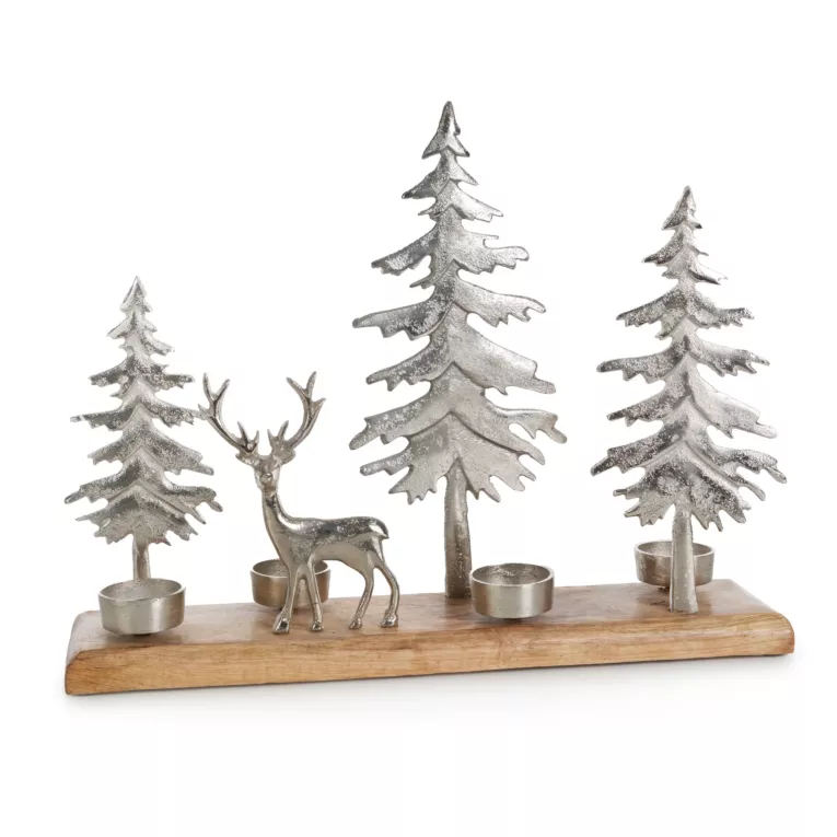 Figurka dekoracyjna drewniana w formie uroczego świecznika Eurofirany