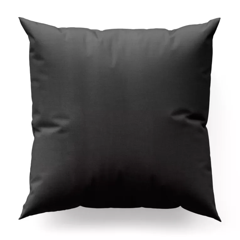 Poszewka szyta czarna z miękkiej tkaniny o naturalnym splocie w stylu ekologicznym