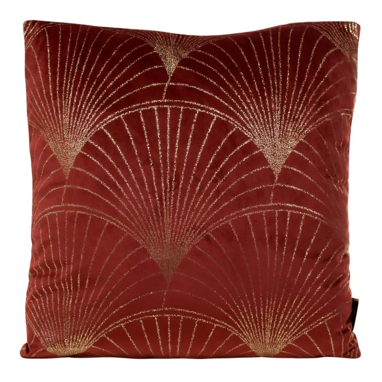 Poszewka na poduszkę 45x45 cm welwetowa ze złotym nadrukiem bordowo BLINK 21 Eurofirany