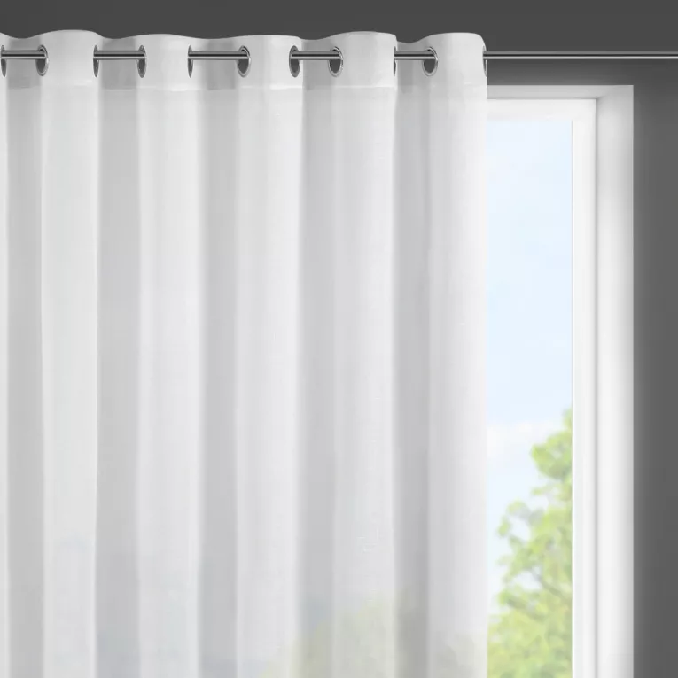 Firana biała z etaminy z lekkim połyskiem 300x145 cm przelotka VIOLA Eurofirany