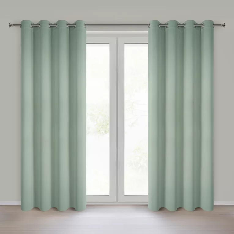Zasłona miętowa zaciemniająca gładka 140x250 cm przelotka - NERISA Eurofirany