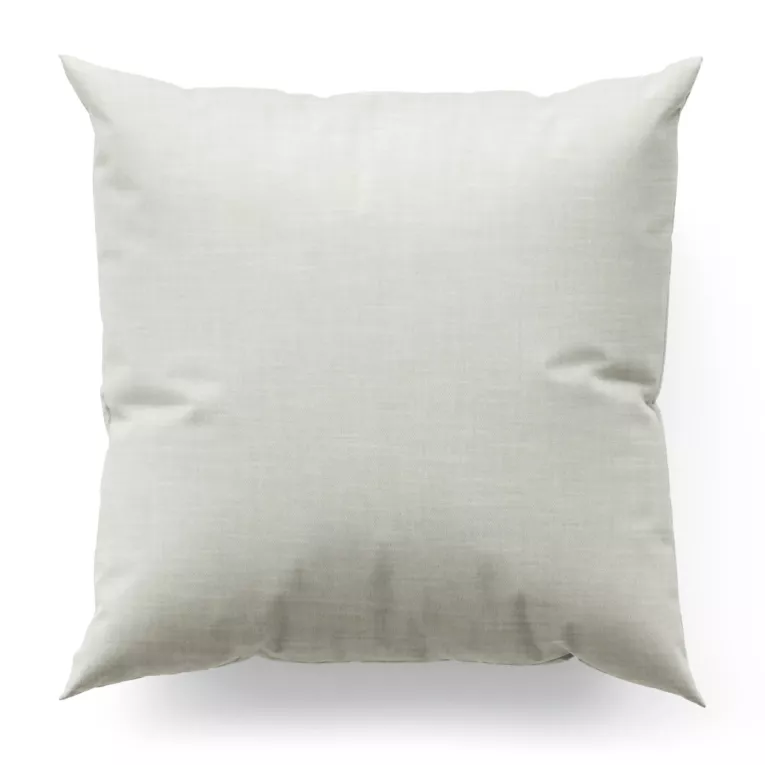 Poszewka szyta naturalno beżowa z tkaniny o naturalnym splocie, w stylu ekologicznym