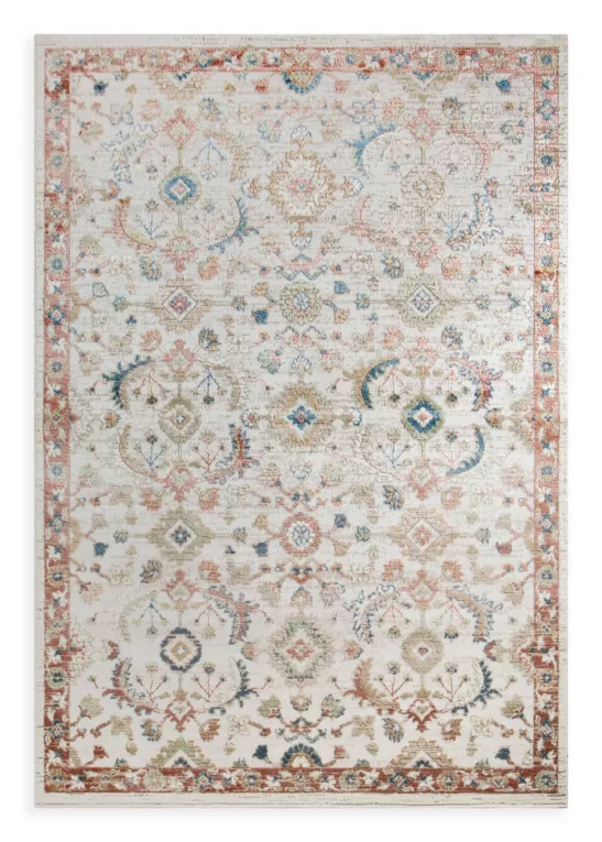 Dywan 120x170 cm kremowo, ceglasty z klasycznym motywem w stylu vintage ELORA 8 Eurofirany