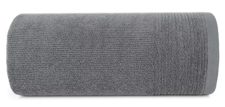 Ręcznik kąpielowy 50x90 cm bawełniany kolor srebrny zdobiony błyszczącą bordiurą 500 g/m2 LARI Eurofirany