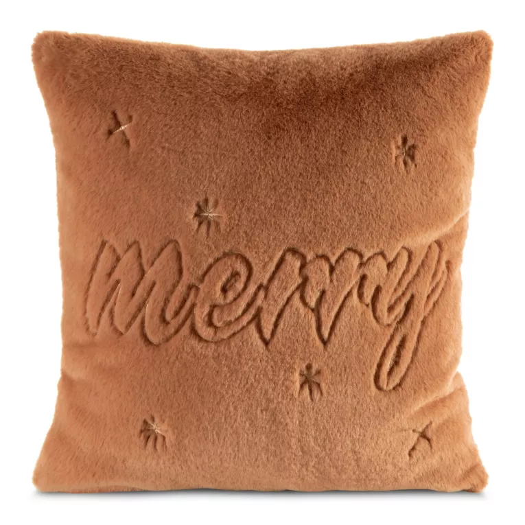 Poszewka na poduszkę 45x45 cm welwetowa z mięciutkiego futra z wytłaczanym wzorem Eurofirany