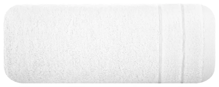 Ręcznik kąpielowy 50x90 cm bawełniany kolor biały z welwetową bordiurą 500 g/m2 DAMLA Eurofirany