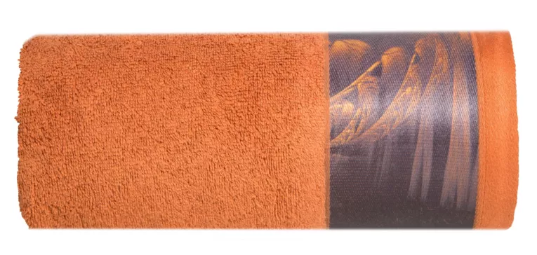 Ręcznik kąpielowy 50x90 cm bawełniany kolor ceglasty z designerską bordiurą 485g/m2 SIMONA Eva Minge Eurofirany