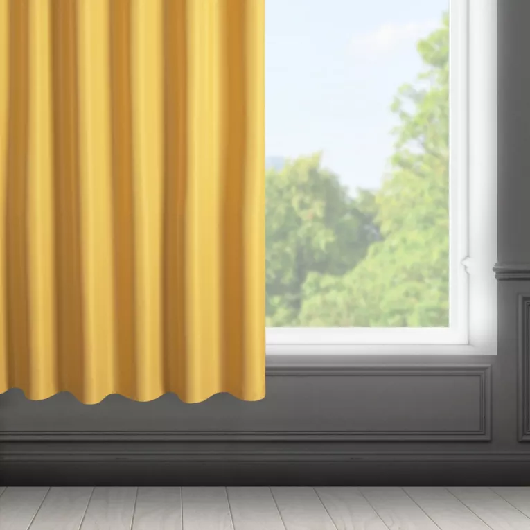 Zasłona musztardowa z matowej gładkiej tkaniny 140x175 cm taśma RITA Eurofirany