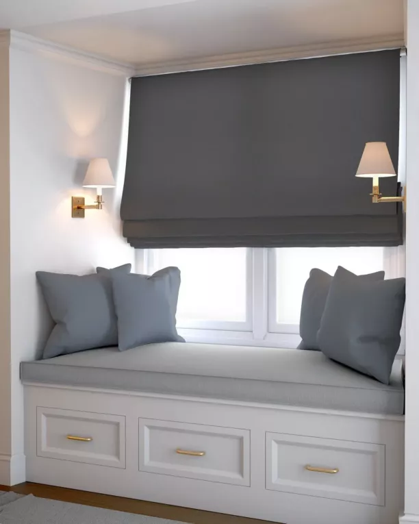 Roleta rzymska stalowa z gładkiej tkaniny typu dimout