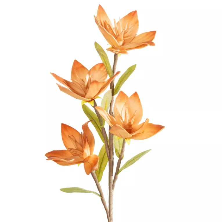 Kwiat sztuczny jasnopomarańczowy z plastycznej pianki foamiran 50 cm Eurofirany