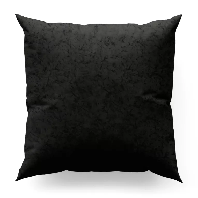 Poszewka na wymiar czarna z miękkiej tkaniny welwetowej z efektem kreszowania, wykończona obciążnikiem