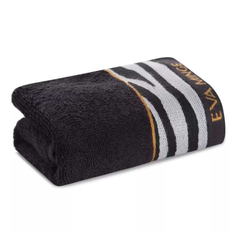 Ręcznik do rąk 30x50 cm bawełniany kolor czarny,szary z designerską bordiurą 500 g/m2 EVA 22 Eva Minge Eurofirany