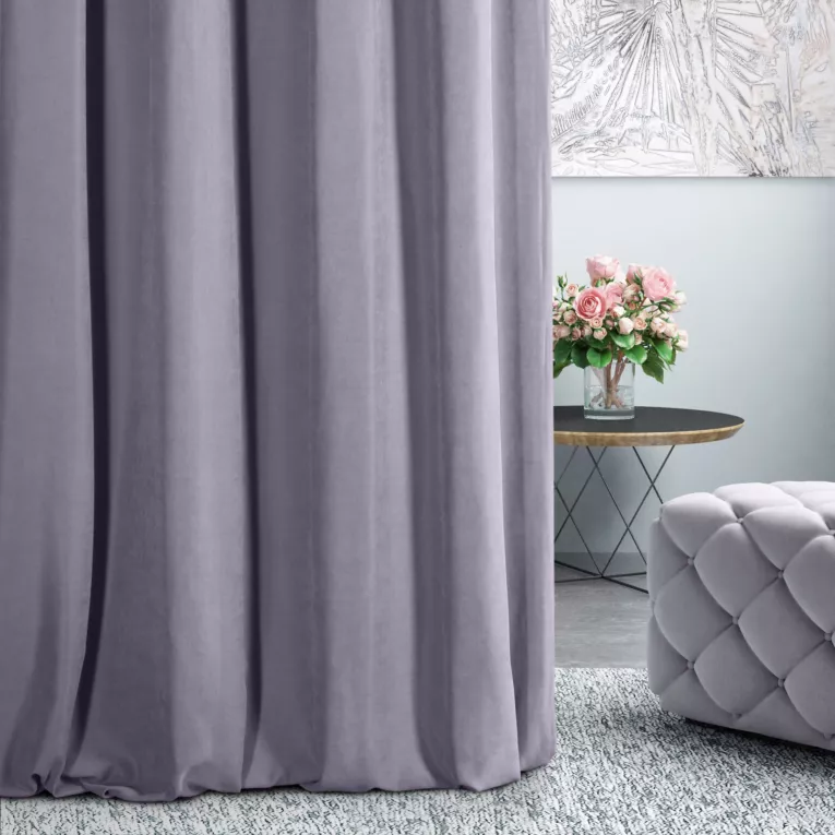 Tkanina zasłonowa miękka gładka o zamszowym chwycie Eurofirany