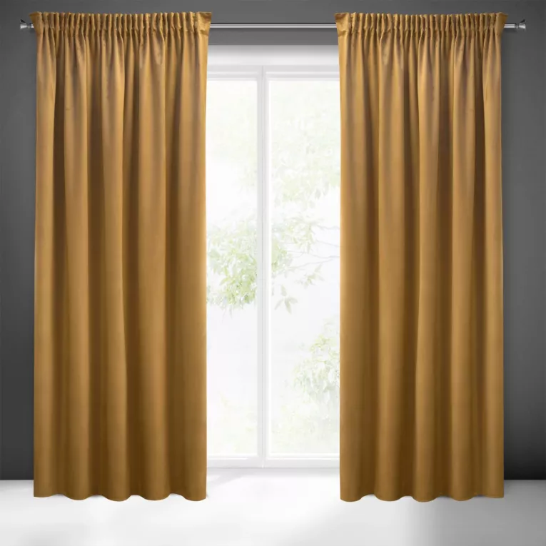 Zasłona miodowa z gładkiego welwetu 140x270 taśma SIBEL Pierre Cardin Eurofirany