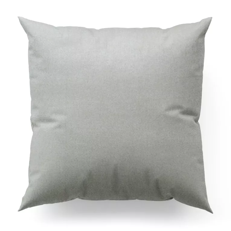 Poszewka szyta srebrna z gładkiej, zaciemniającej tkaniny z wyraźnym splotem