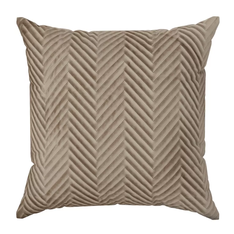 Poszewka na poduszkę 45x45 cm welwetowa pikowana w jodełkę metodą hot press brązowa SOFIA EUROFIRANY PREMIUM
