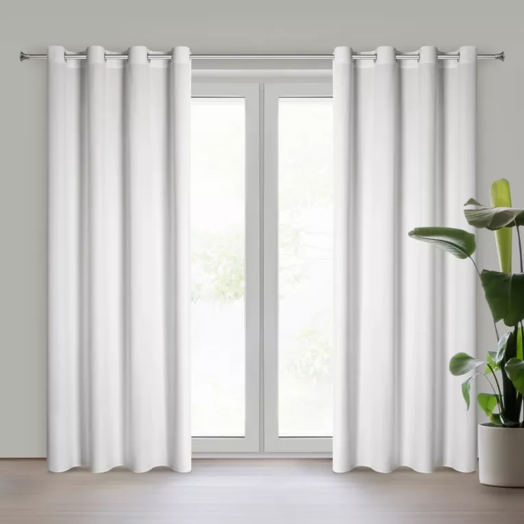 Zasłona biała z gładkiego welwetu 140x250 cm przelotka PIERRE Eurofirany