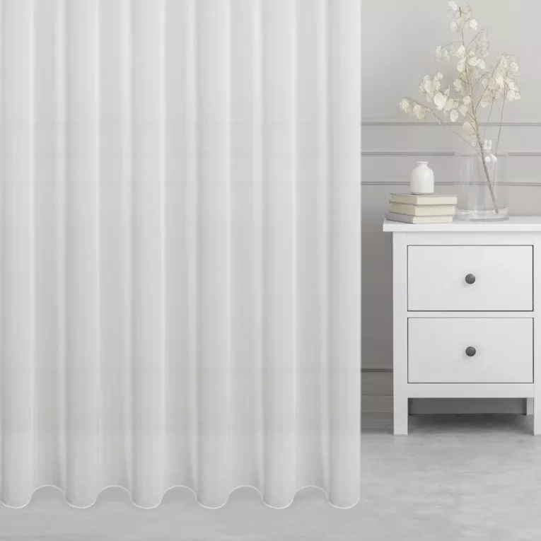 Tkanina firanowa lekki woal o niestandardowej wysokości zakończona obciążnikiem Eurofirany