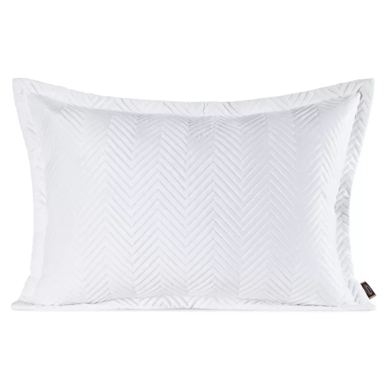 Poszewka na poduszkę 50x70 cm welwetowa pikowana w jodełkę metodą hot press biała SOFIA EUROFIRANY PREMIUM