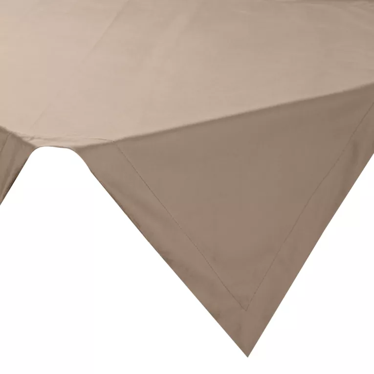 Bieżnik na stół beżowy 85x85 cm MELINDA z gładkiego welwetu z ozdobną listwą