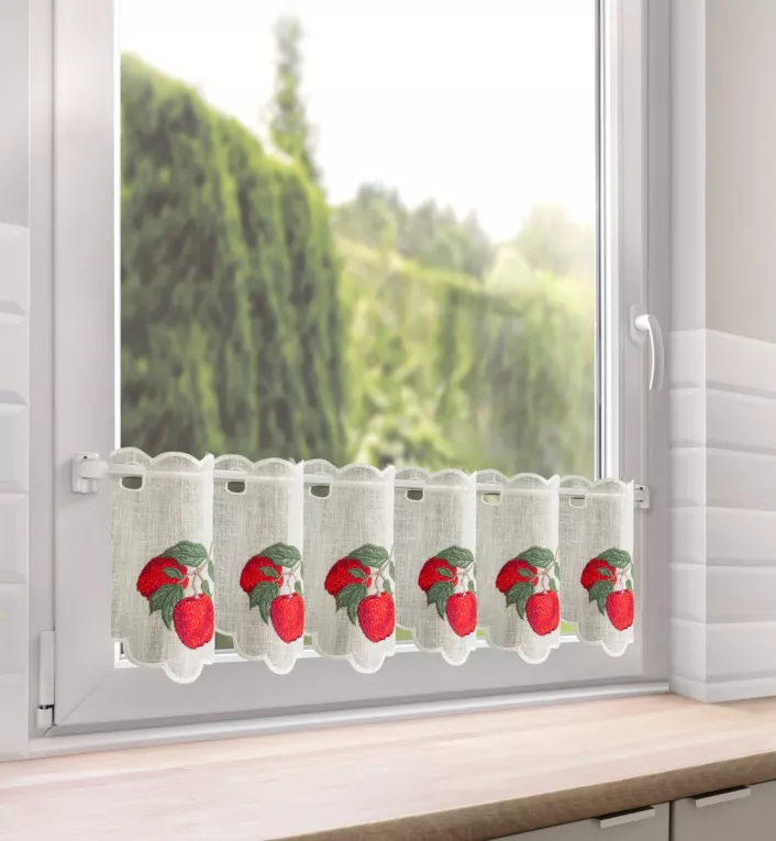 Tkanina firanowa zazdrostka zdobiona haftem Eurofirany