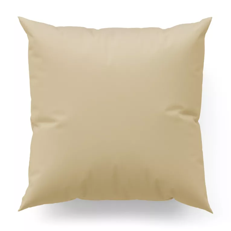 Poszewka szyta beżowa z gładkiej tkaniny zaciemniającej typu dimout