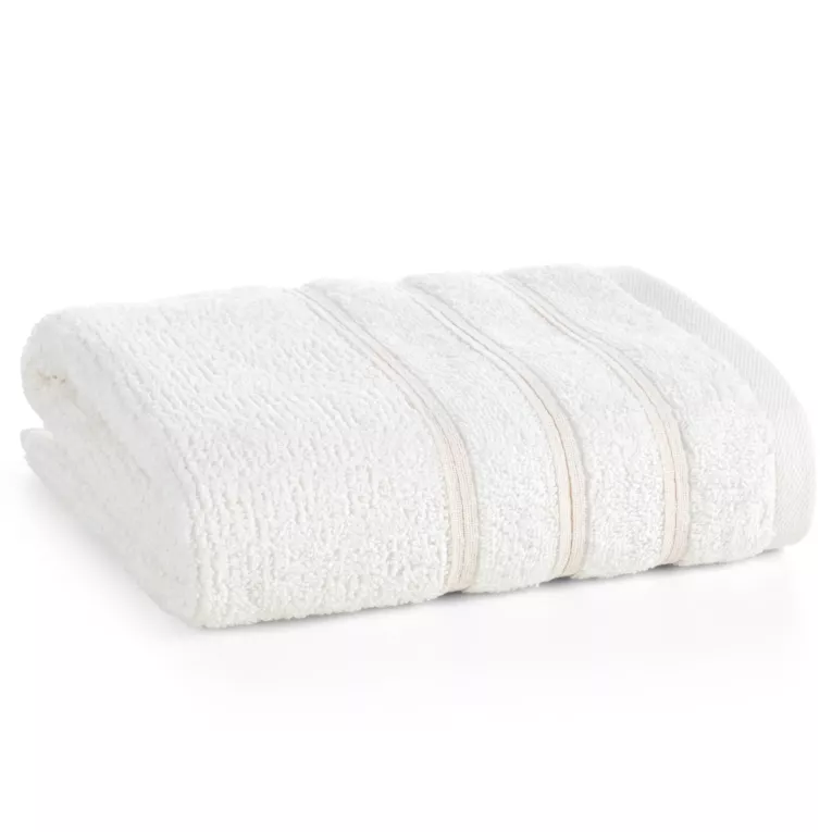 Ręcznik kąpielowy 50x90 cm bawełniany kolor kremowy w błyszczące paseczki AMIRA Eurofirany