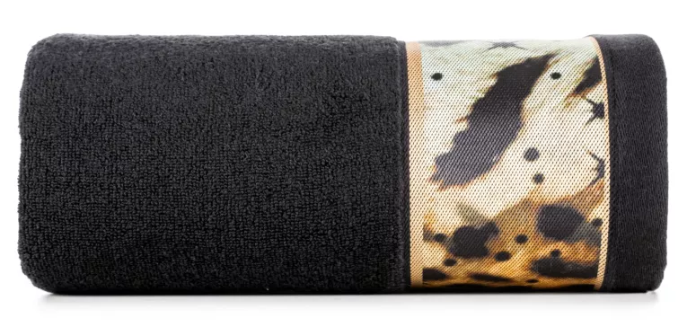 Ręcznik kąpielowy 50X90 cm bawełniany kolor czarny z designerską bordiurą 500 g/m2 EVA 15 Eva Minge Eurofirany