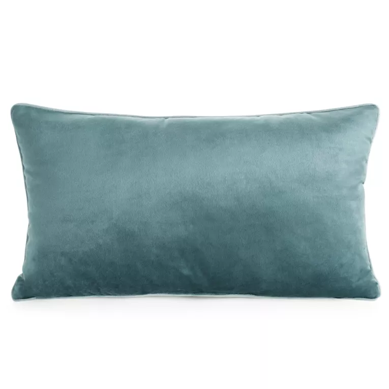 Poduszka 30 x 50 cm welwetowa ciemnoniebieska z kontrastującą lamówką GAJA 3 Eurofirany