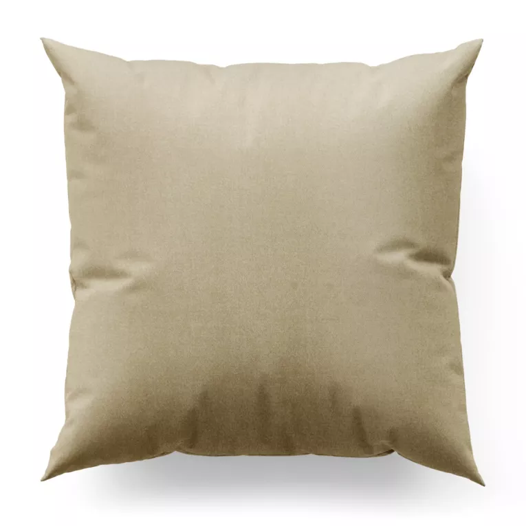 Poszewka szyta beżowa z miękkiej tkaniny o welurowej strukturze