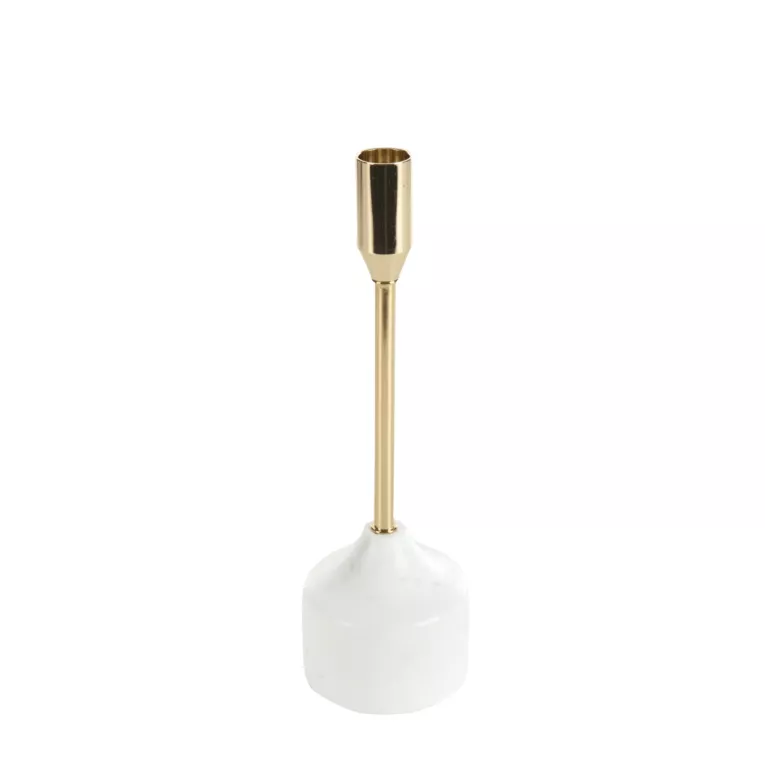 Dekoracyjny świecznik FRAN o minimalistycznym designie na marmurowej podstawie Eurofirany