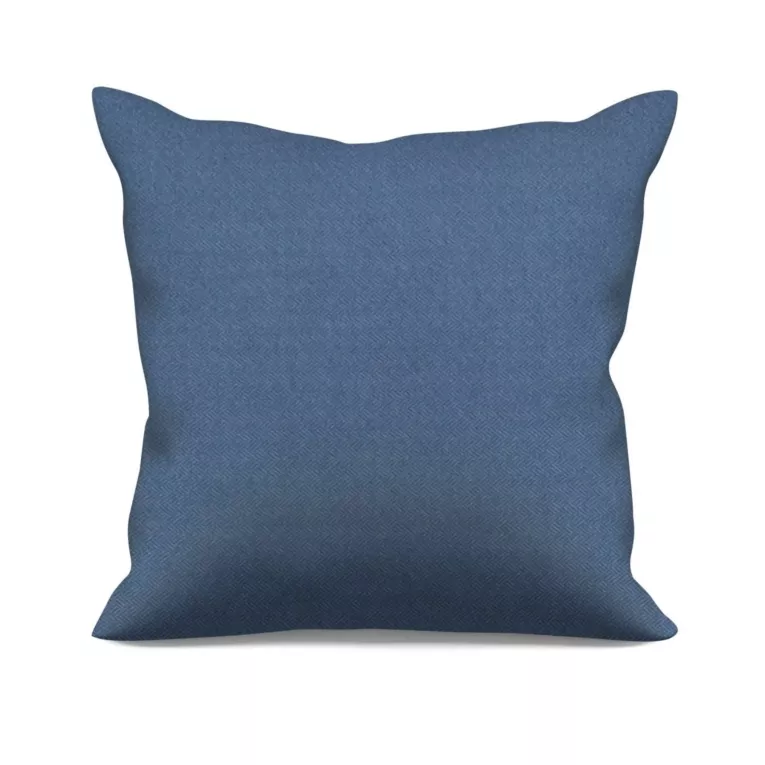 Poszewka szyta niebieska z miękkiej, matowej tkaniny w drobny geometryczny wzór