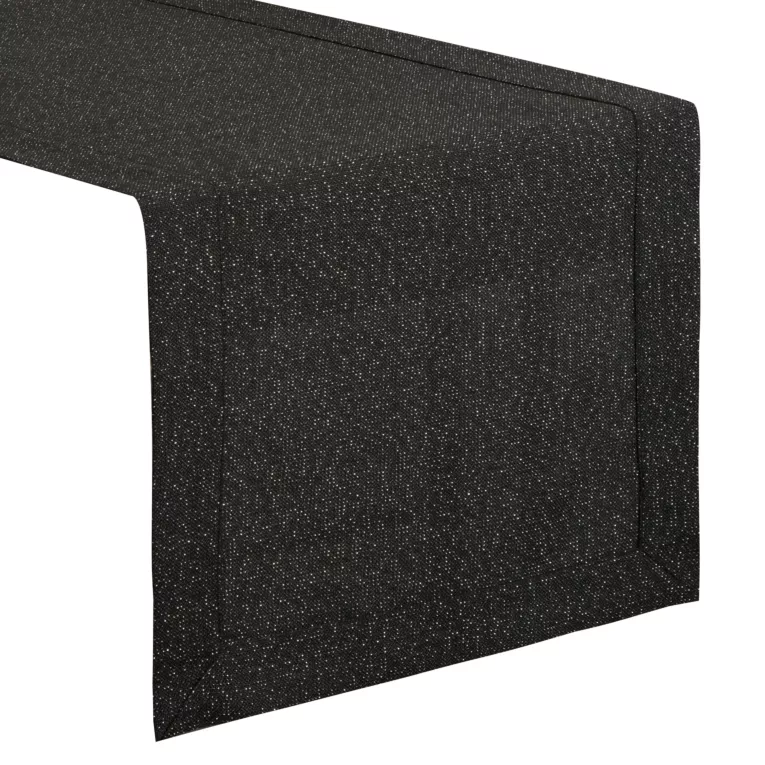 Bieżnik na stół 40x180 cm o strukturze płótna STELLA 1 z dodatkiem srebrnej nici