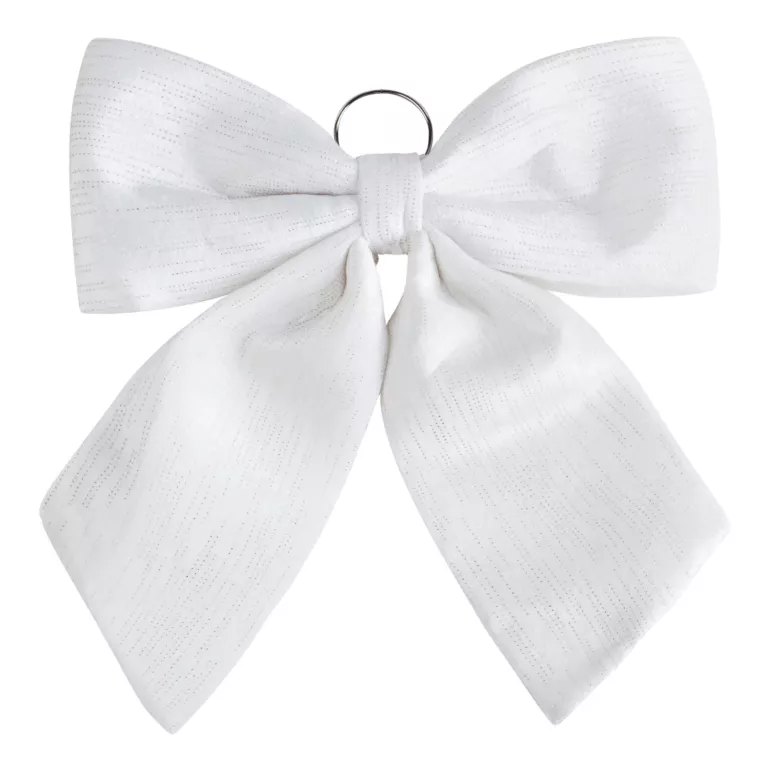 Świąteczna ozdoba w kształcie kokardy z błyszczącej tkaniny Eurofirany