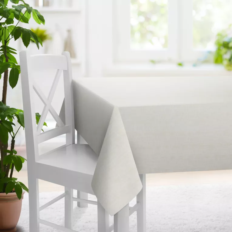 Obrus szyty naturalny z tkaniny z dodatkiem lnu, z melanżowym splotem ekologiczna