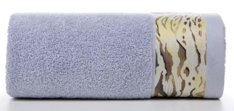 Ręcznik kąpielowy 50X90 cm bawełniany kolor jasnoszary z dekoracyjną bordiurą 500 g/m2 CECIL Eva Minge Eurofirany