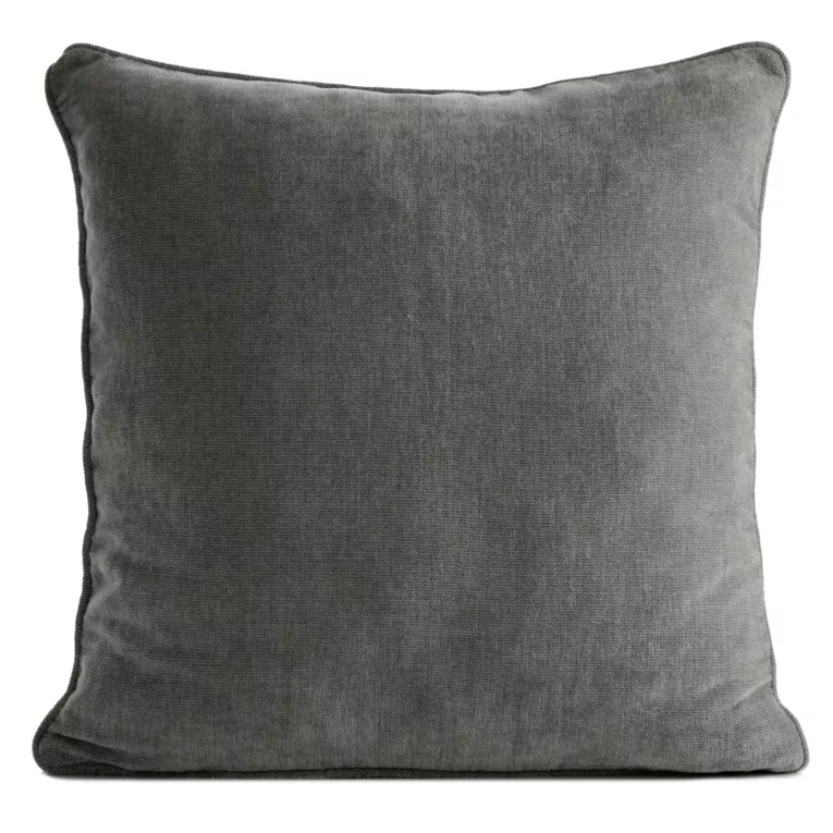 Poszewka na poduszkę 45x45 cm stalowa z szenilowej tkaniny - VANI Eurofirany