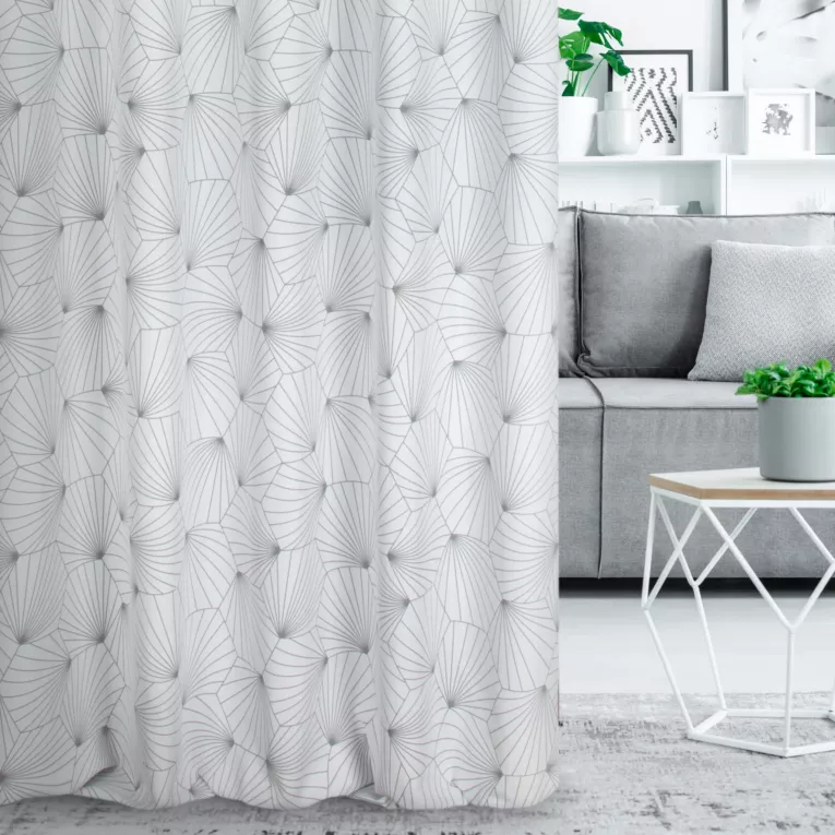 Tkanina zasłonowa o zamszowym chwycie z nadrukiem fantazyjnym Eurofirany