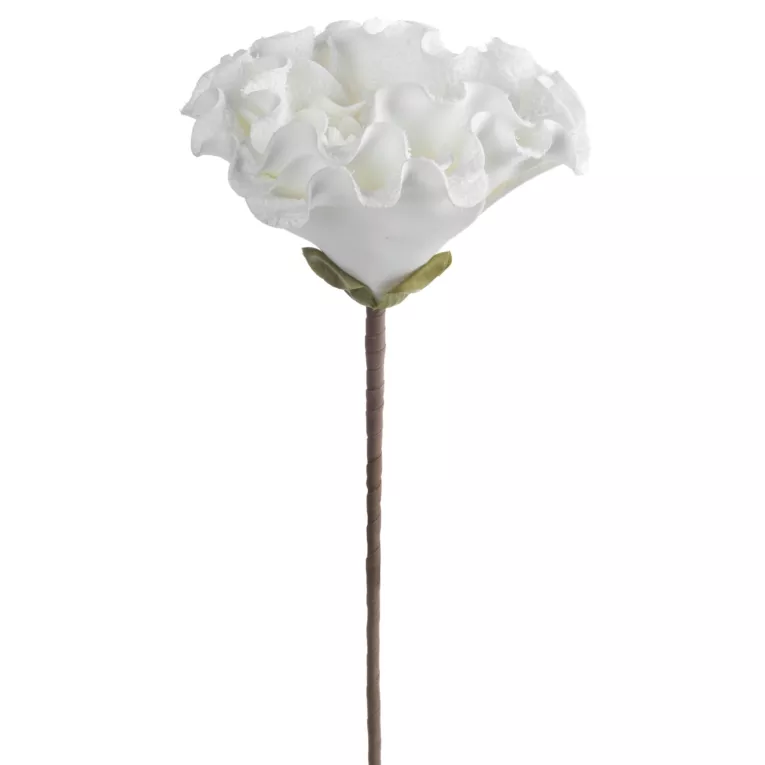 Kwiat sztuczny biały z plastycznej pianki foamiran 65 cm Eurofirany