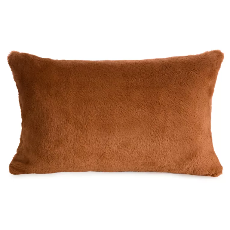 Poszewka na poduszkę 30x50 cm ceglasta z miękkiej futrzanej tkaniny NINA Eurofirany