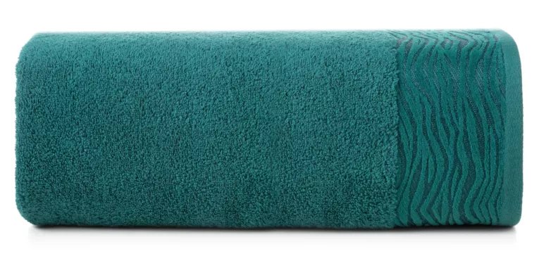 Ręcznik kąpielowy 50x90 cm bawełniany kolor turkusowy z żakardową bordiurą 500 g/m2 DAFNE Eurofirany